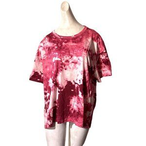 Pink and White Under Armor Tie-Dye T-shirt "Move Your Body" in Graphic Print